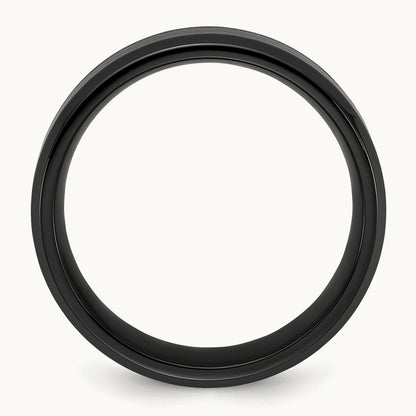 Polished Black IP w/Blue Star Sandstone Inlay Band, 8mm, Stainless Steel