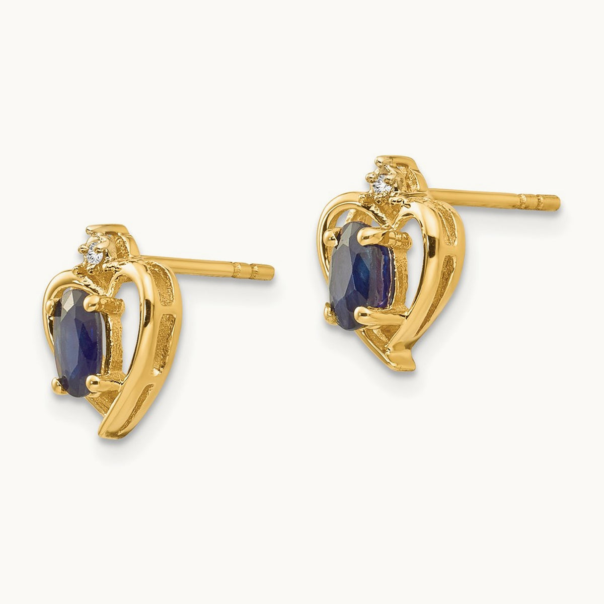 Sapphire and Diamond Heart Earrings — photo set