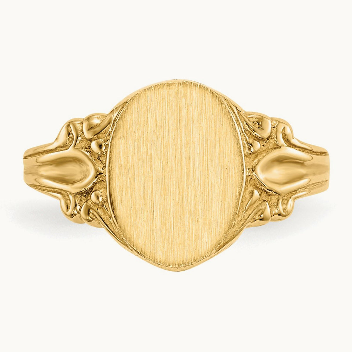 8.0x10. Closed Back Signet Ring, 0mm, 14K
