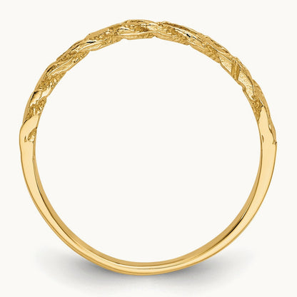 Diamond-cut Rope Ring, 14K