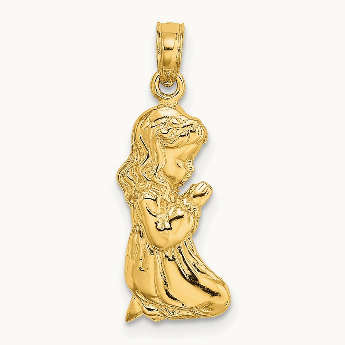 Praying Girl Charm, 14K