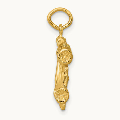 3-D Race Car Charm, 14K
