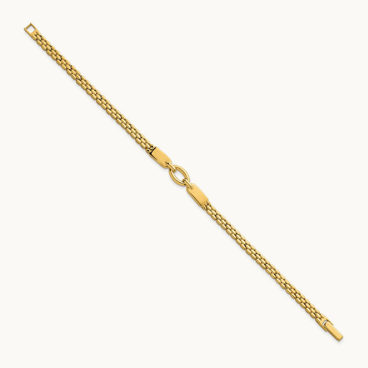 Polished Fancy Link 7.5in Bracelet, 14K