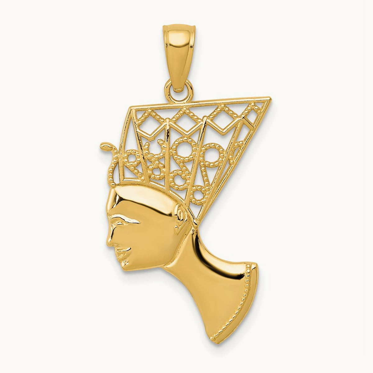 Nefertiti Profile Pendant, 14K