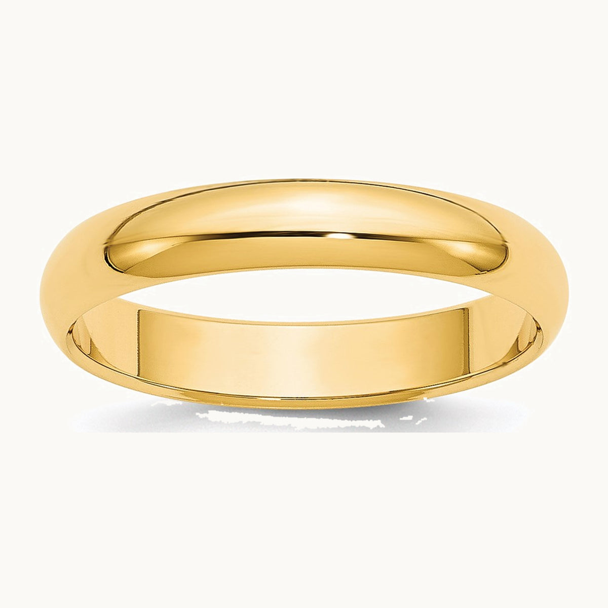 14K Yellow Gold 4mm Half-Round Wedding Band
