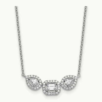 3 Stone Necklace, 0.75 ct tw Lab-Grown Diamond