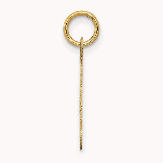 Polished Musical Note Charm — 14K Yellow Gold, 21mm