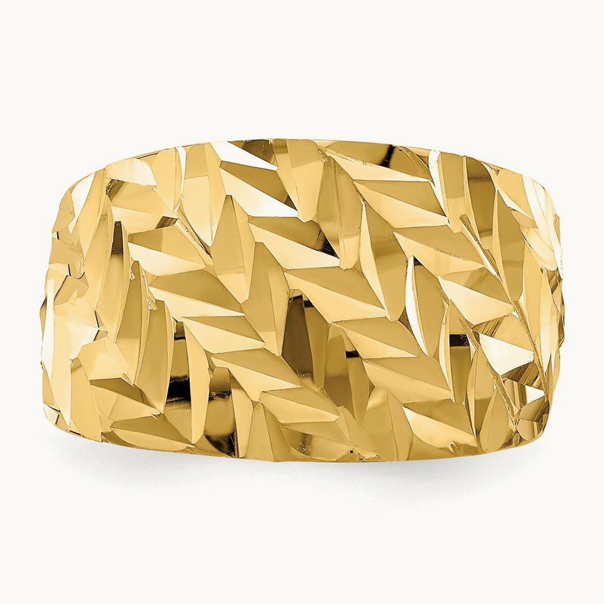 D/C Arrow Slash Dome Ring, 14K