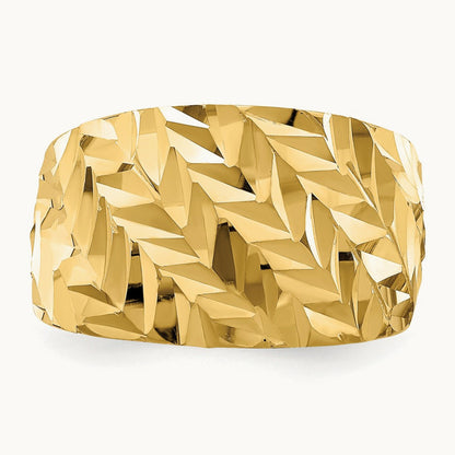 D/C Arrow Slash Dome Ring, 14K