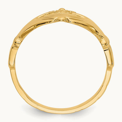 Polished Claddagh Ring, 14K