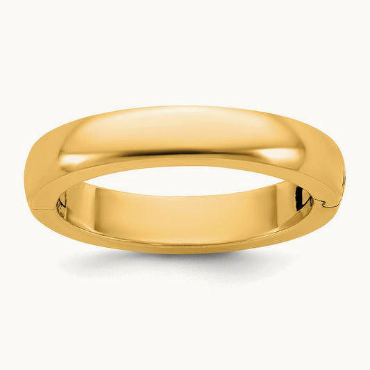 CLIQ Hinged Half Round Wedding Band, 4mm, 14K Yellow Gold