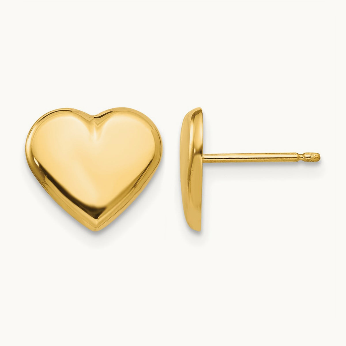 Heart Post Earrings, 14K