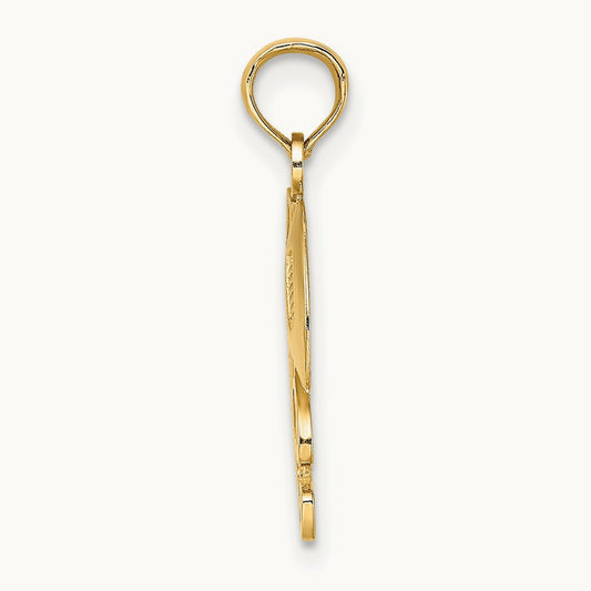 #1 Football w/ Helmet Charm, 14K