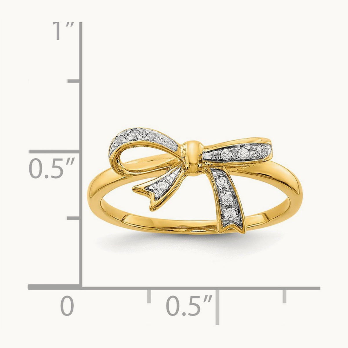 Diamond Bow Ring — 14K Two-Tone Gold