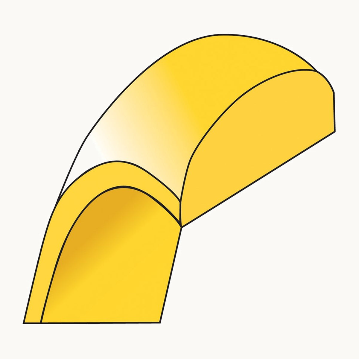 14KY 1mm Half Round Band
