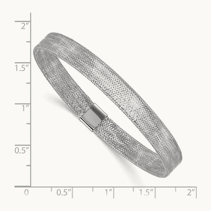 Polished Stretch Bangle — 14K Two-Tone Gold
