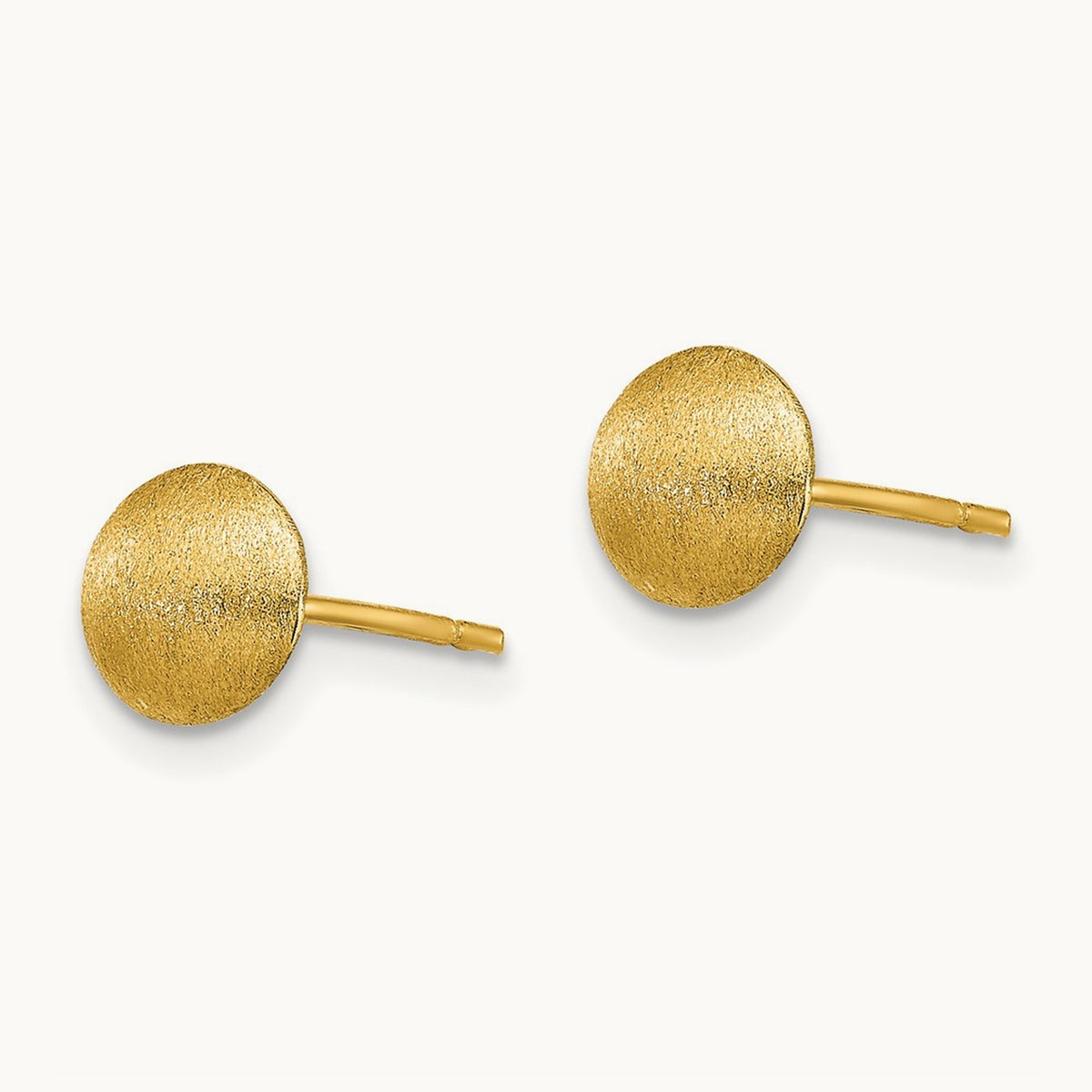 Satin Button Earrings, 7mm, 14K