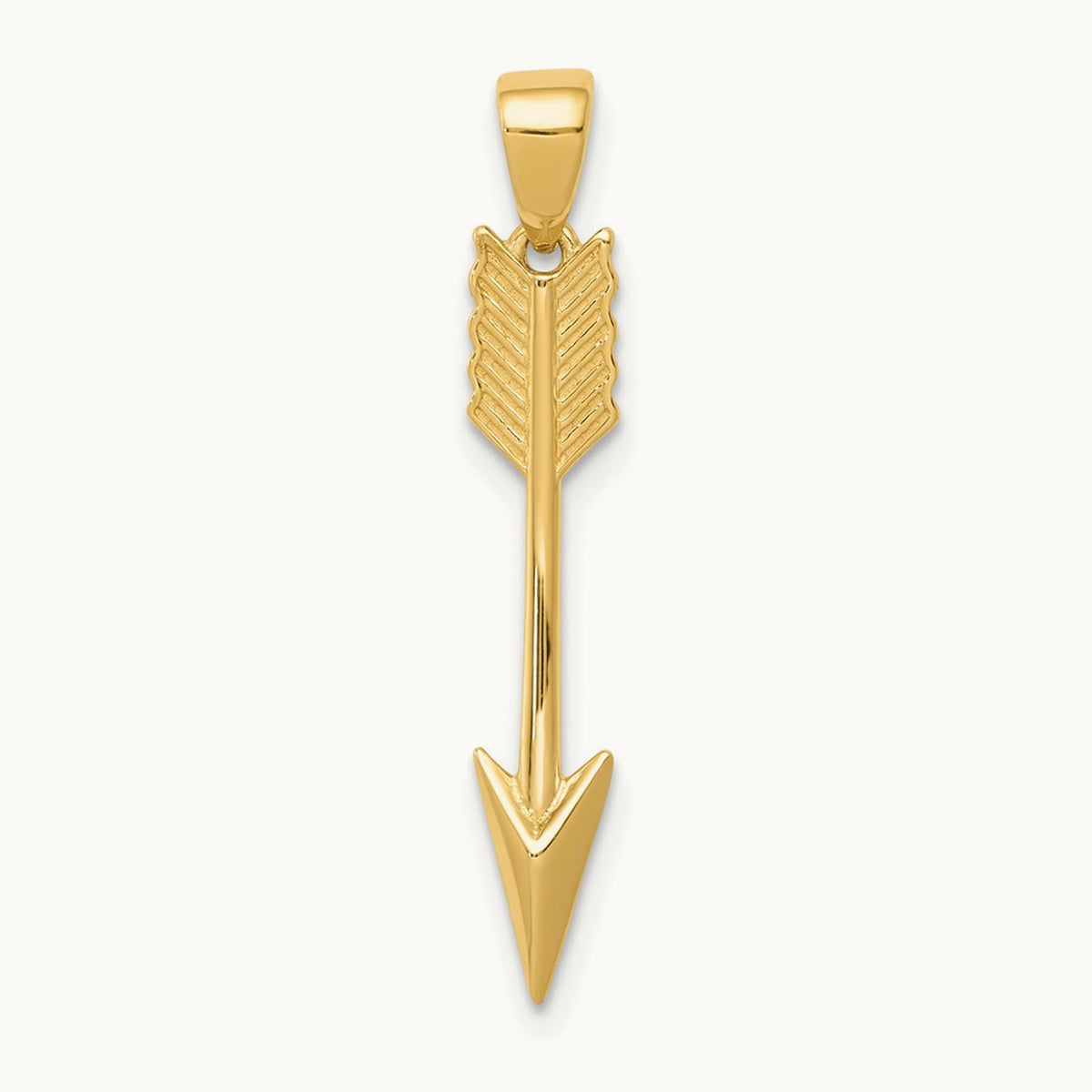 Polished 3D Arrow Pendant, 14K