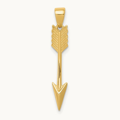 Polished 3D Arrow Pendant, 14K