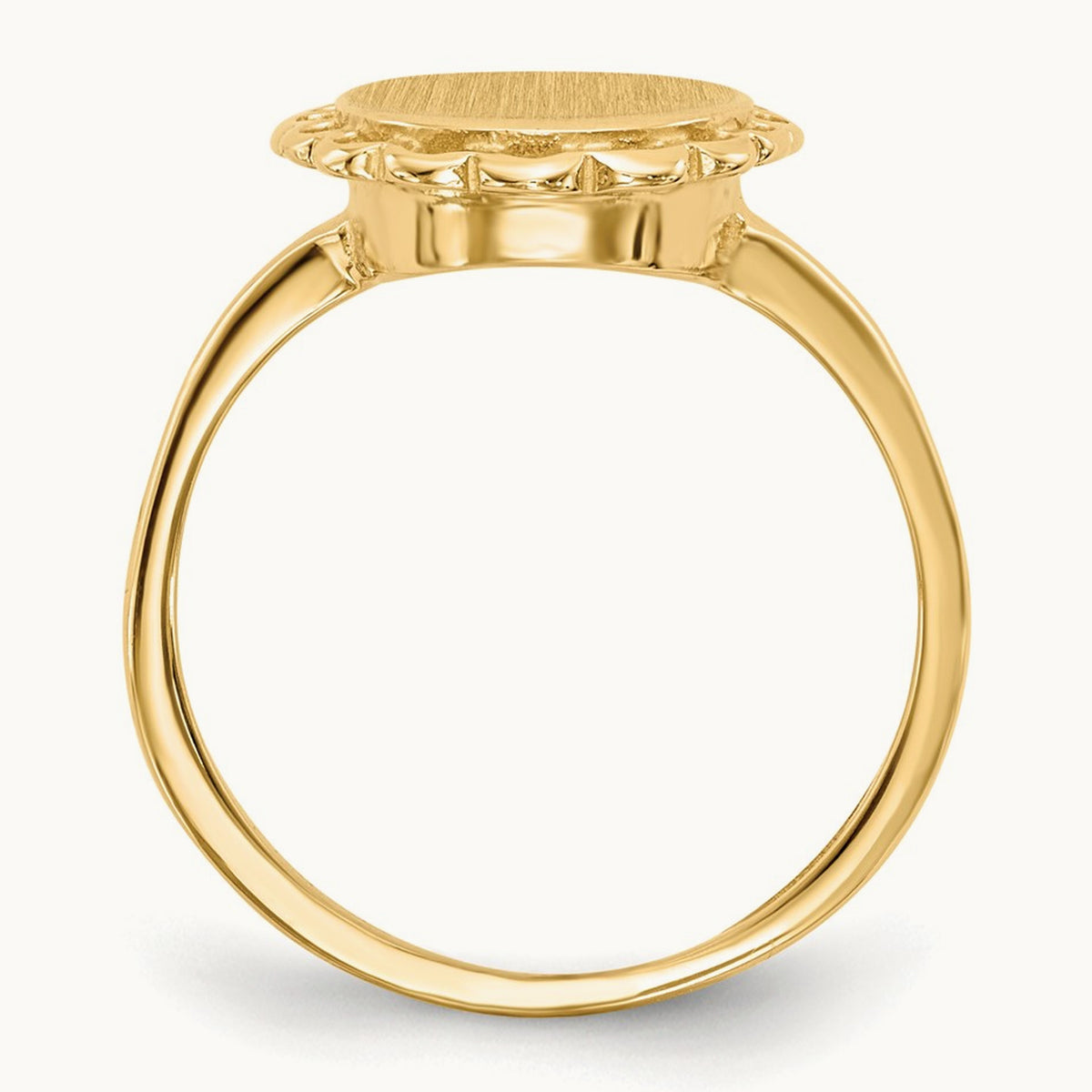 9.0x11. Open Back Signet Ring, 5mm, 14K