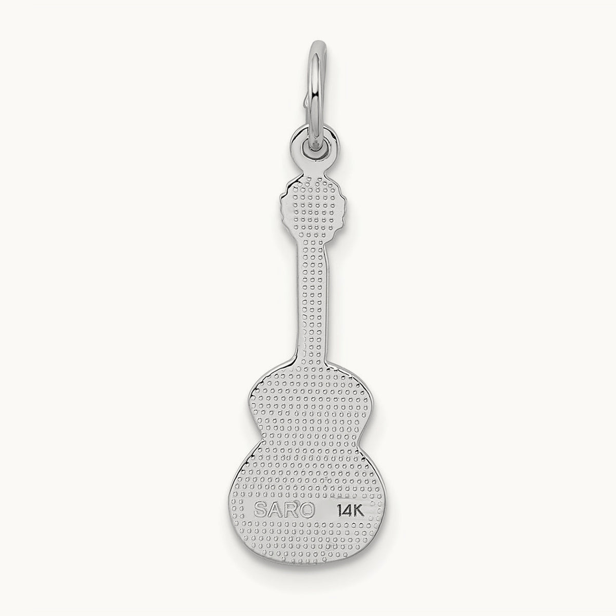 Guitar Charm, 14K White Gold