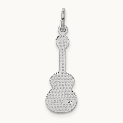 Guitar Charm, 14K White Gold