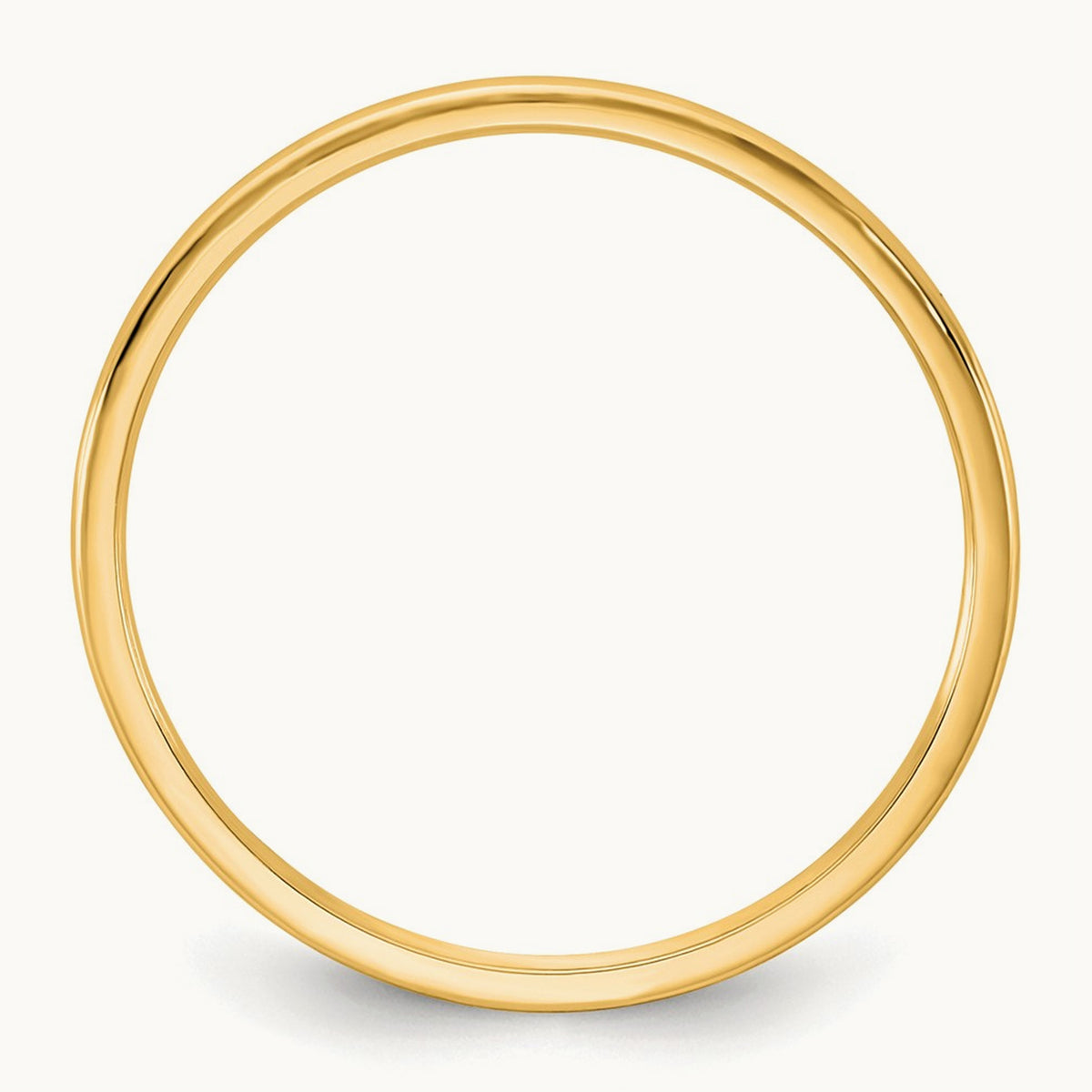Lightweight Half Round Band, 1mm, 10K Yellow Gold