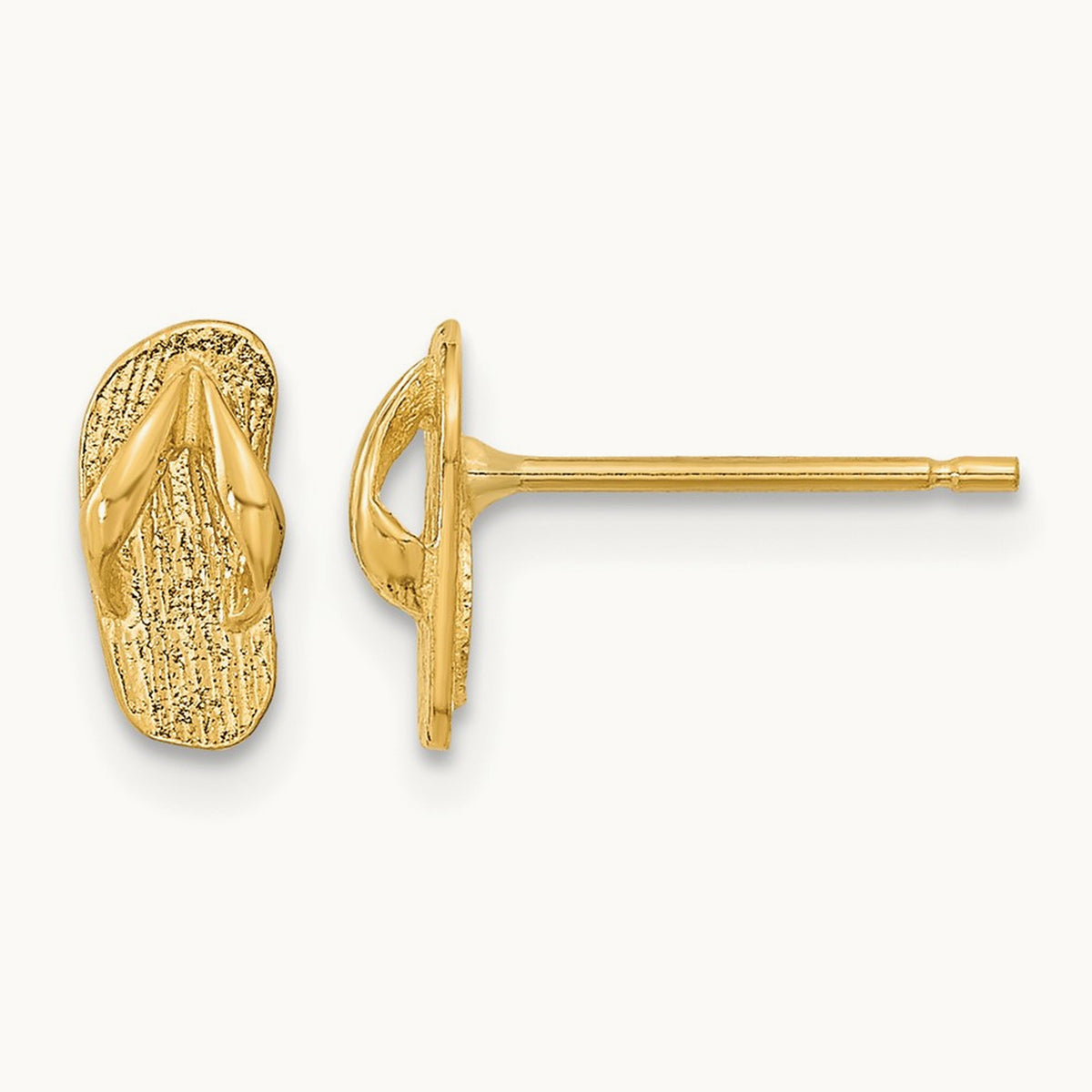 Polished Flip Flop Post Earrings, 14K