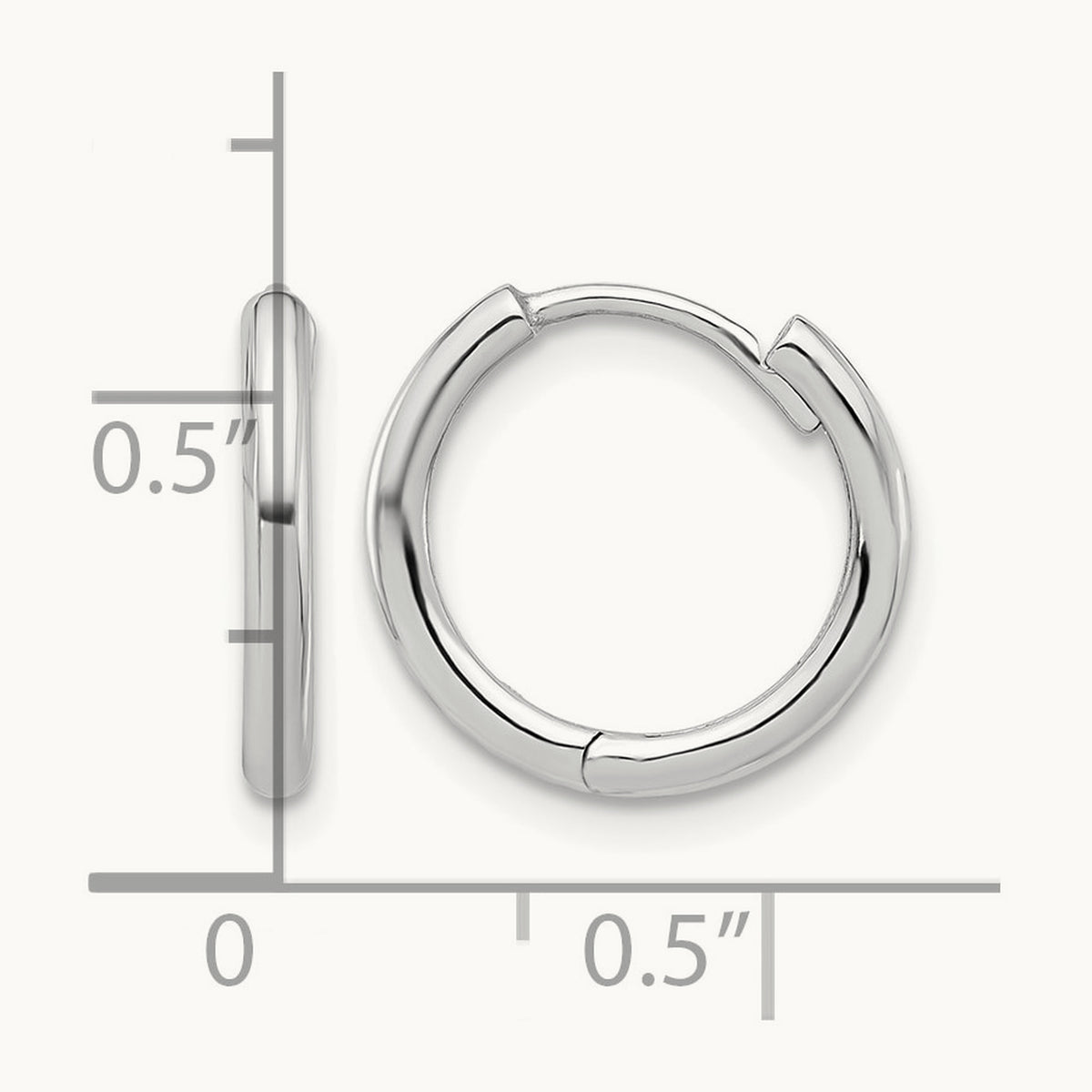 Polished Hinged Hoop Earrings — 14K White Gold