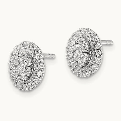Oval Halo Post Earrings, 0.50 ct tw Lab-Grown Diamond