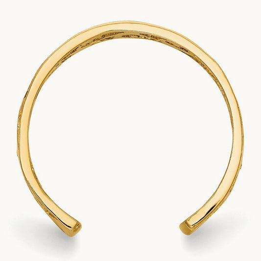 Polished and Diamond-cut Toe Ring, 14K