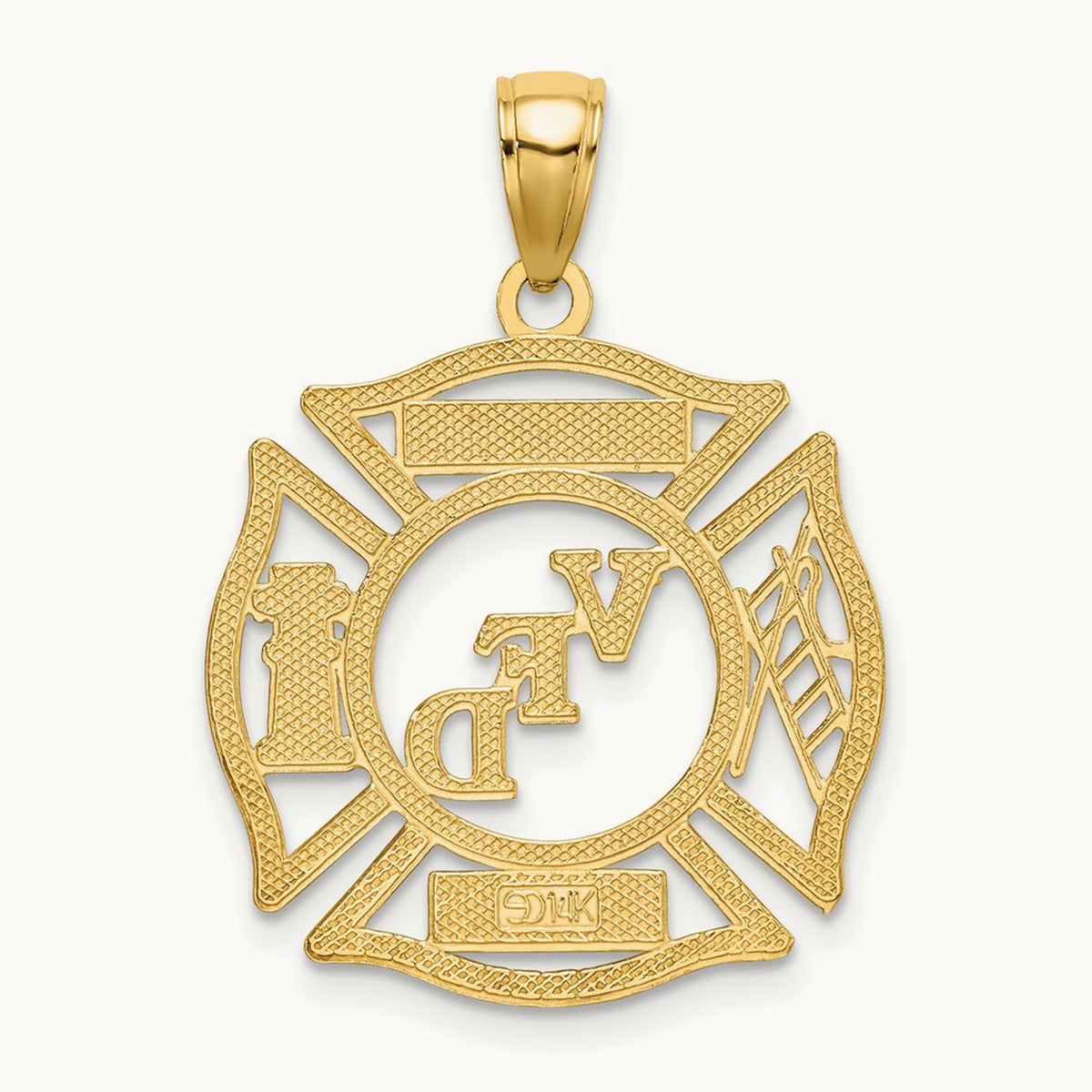 VFD Ladies AUX Shield Charm, 14K
