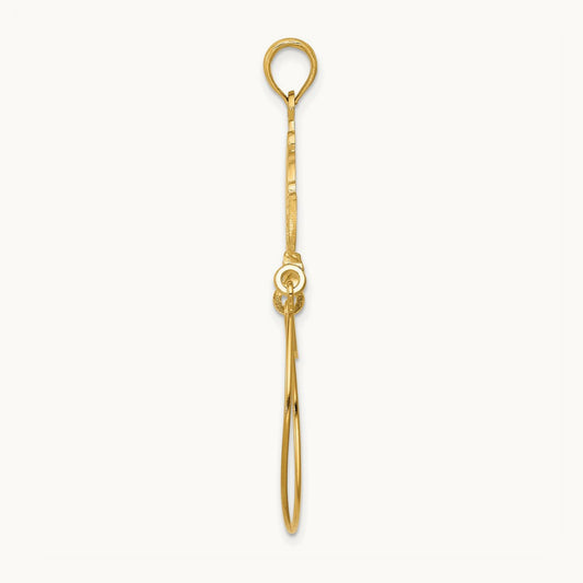 Polished Ribbon Decorated Charm Holder, 14K