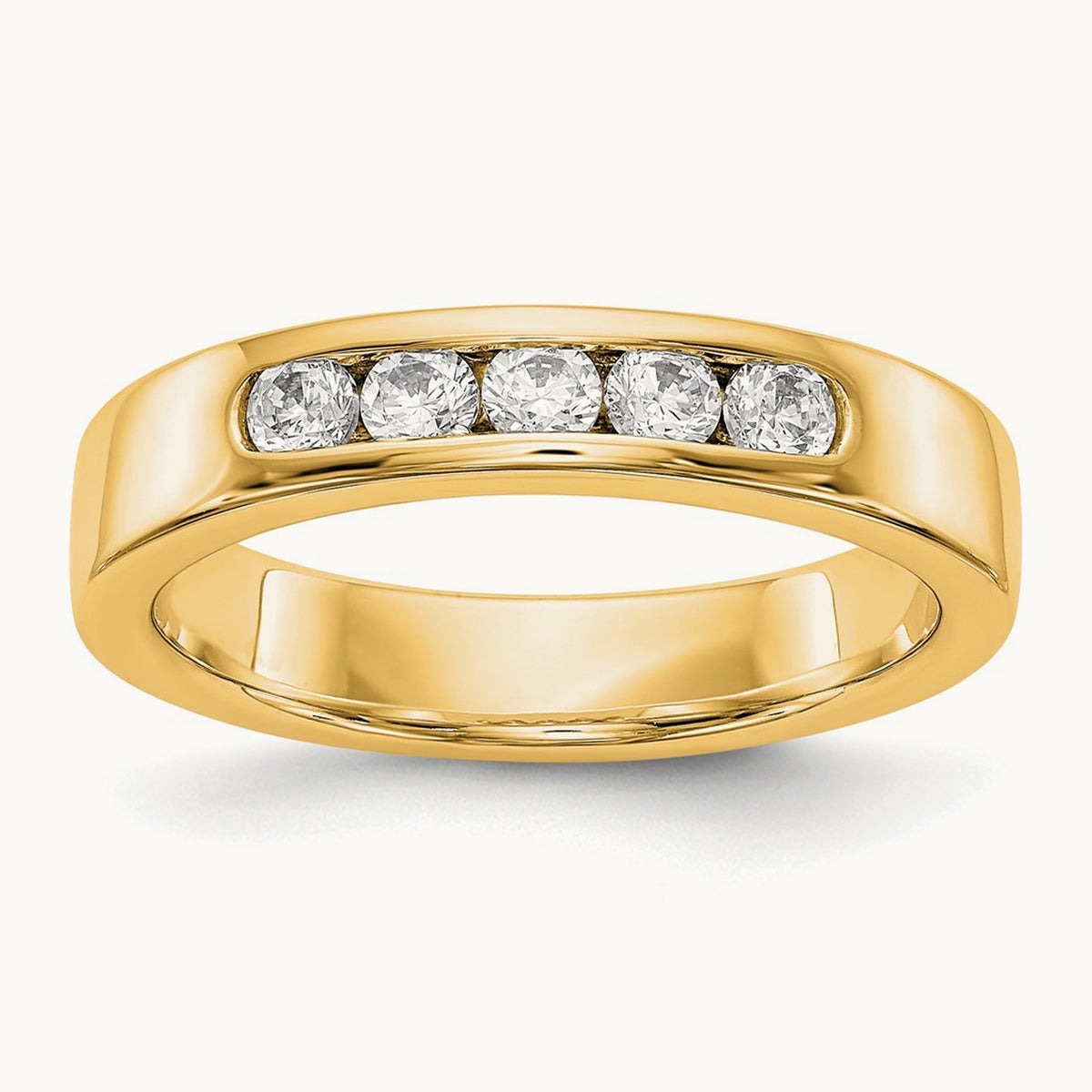 Setting: 5- Stone Closed Channel Band Mounting, 2.6mm, 14K Gold — 14K Yellow Gold