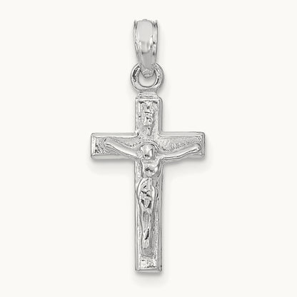 Crucifix Pendant, 14K White Gold