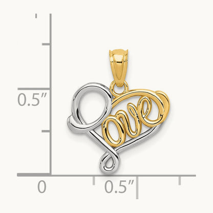 LOVE Pendant, 14K with Rhodium