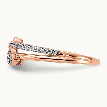 Hearts Ring, 0.10 ct tw Lab-Grown Diamond