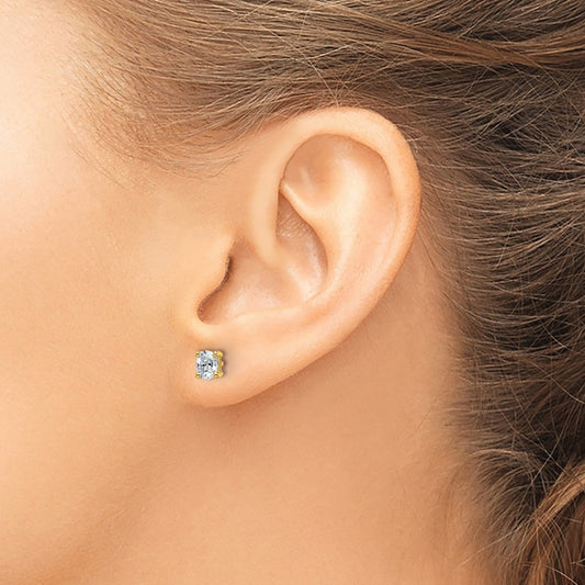 Oval Four-Prong Stud Earrings, 0.50-6.00 ct tw Lab-Grown Diamond — 1/2 ct, 14K Yellow Gold