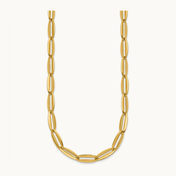 Polished Long Oval Link Necklace, 7mm, 14K