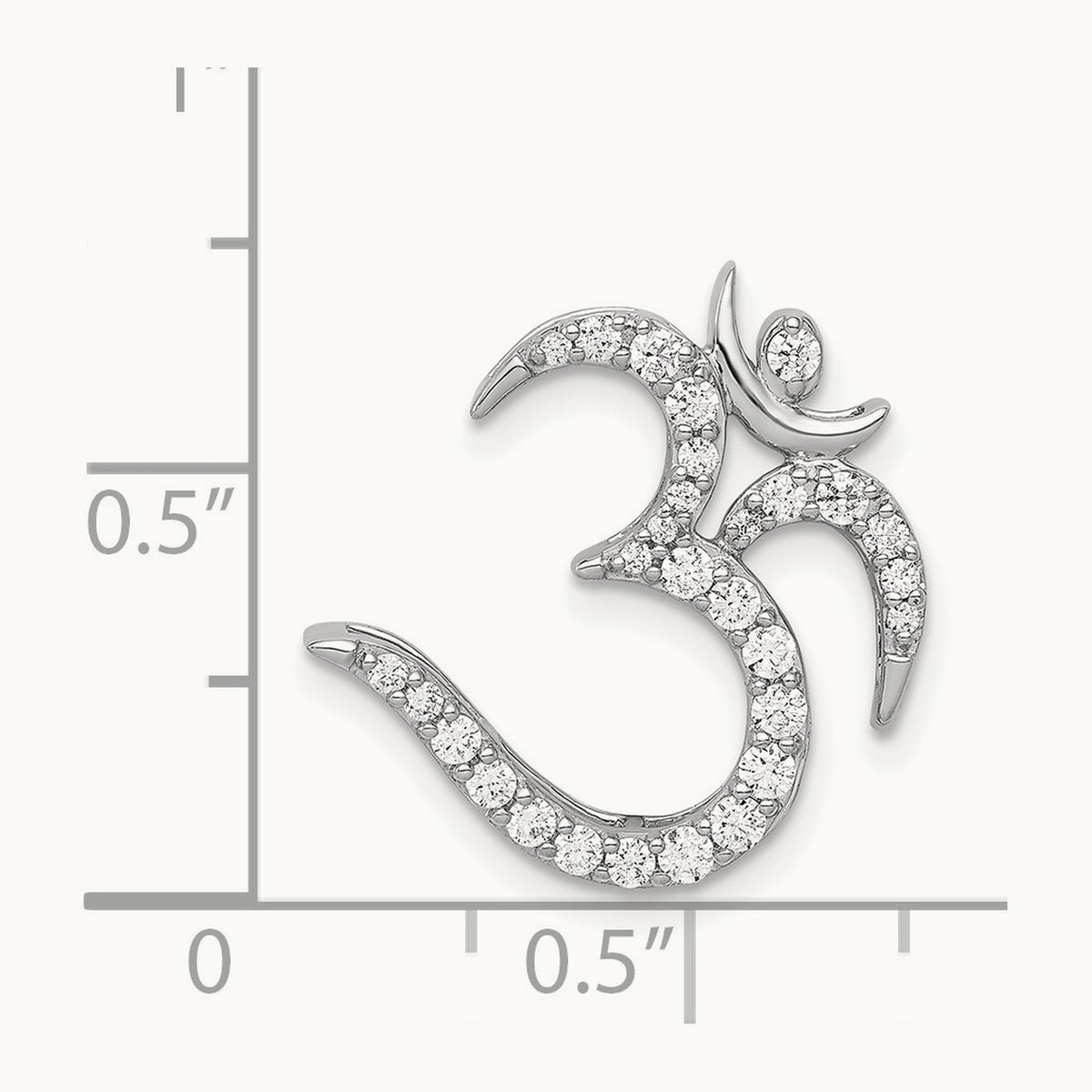 3/8ct. Diamond Om Symbol Chain Slide, 14K White Gold
