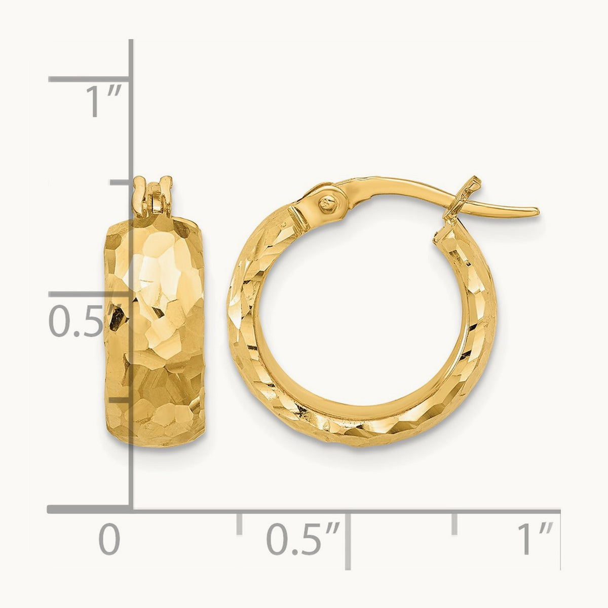 Polished and Diamond Cut Hoop Earrings — photo set
