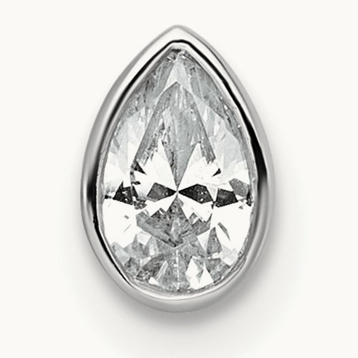 Pear Bezel Chain Slide, 0.25-3.00 ct tw Lab-Grown Diamond — 1/4 ct, VS (Best), 14K White Gold