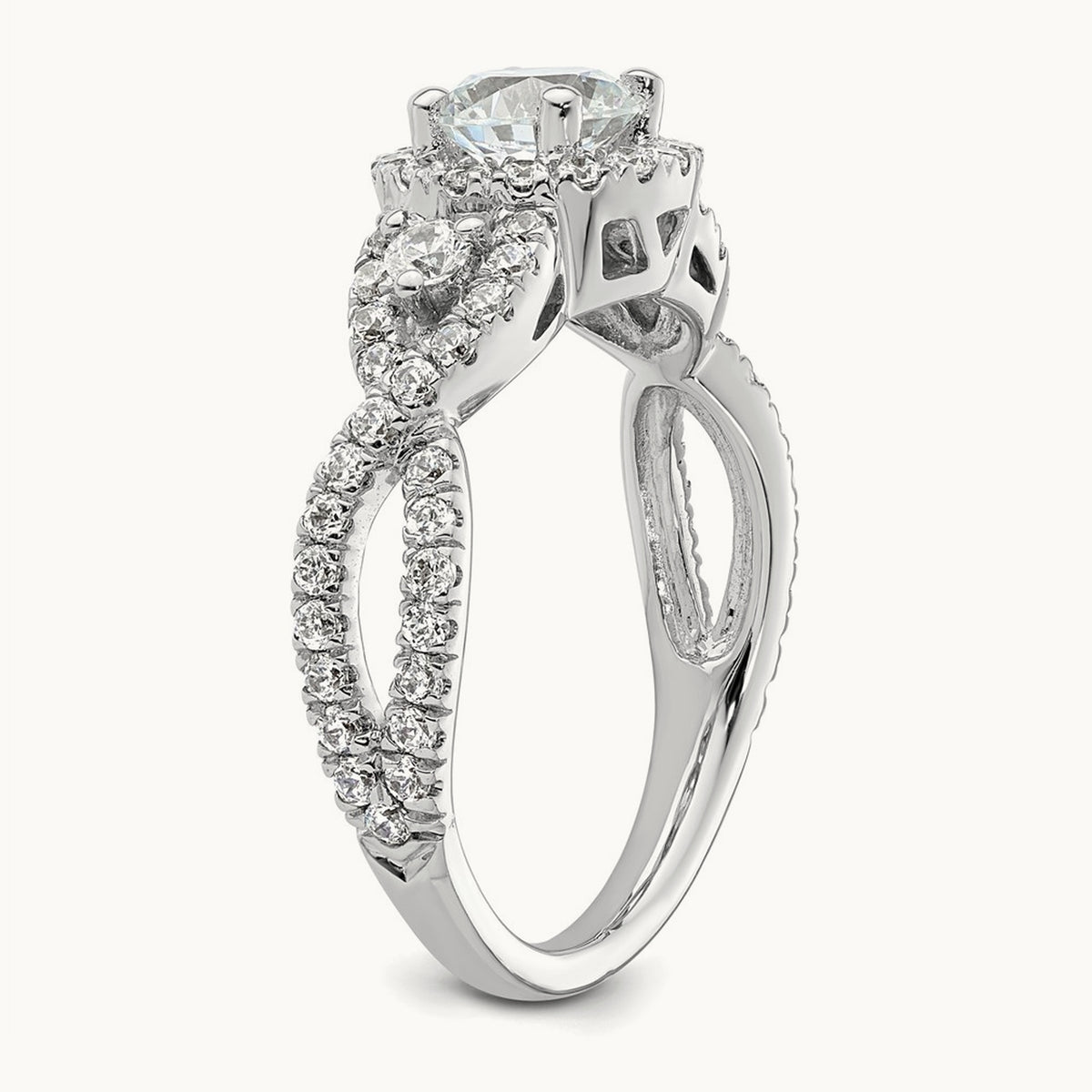 Round Semi-Mount Engagement Ring, 0.75 ct tw Lab-Grown Diamond