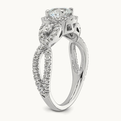 Round Semi-Mount Engagement Ring, 0.75 ct tw Lab-Grown Diamond