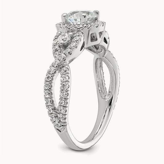 Round Semi-Mount Engagement Ring, 0.75 ct tw Lab-Grown Diamond