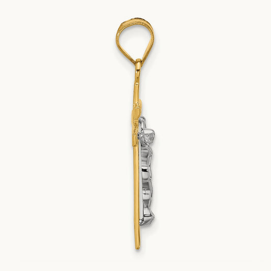 INRI Crucifix Pendant, 14K Two-tone