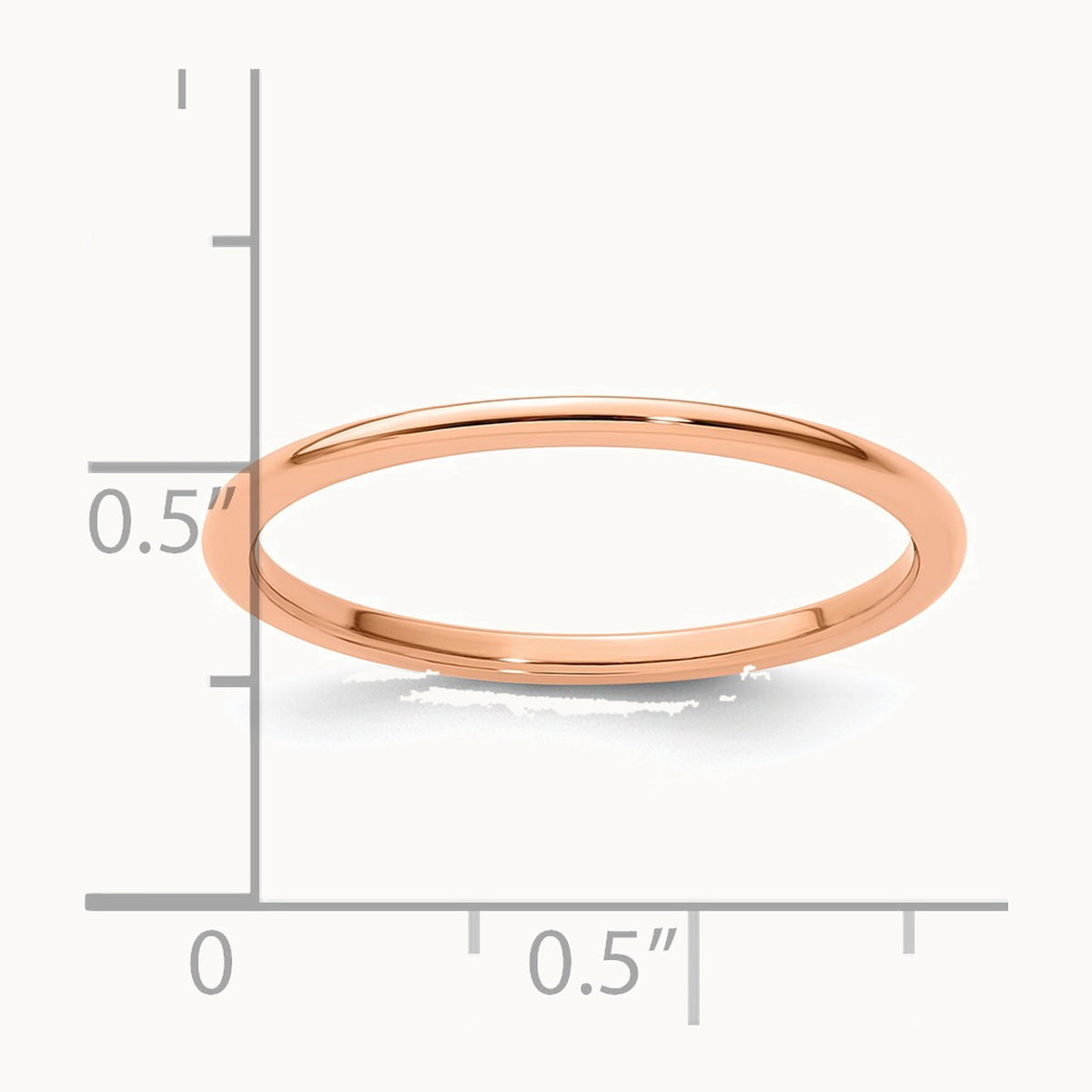 Half Round Stackable Band — 10K Rose Gold