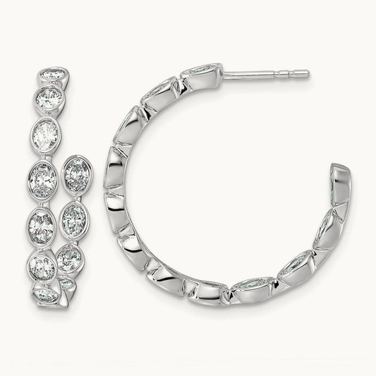 Post Oval Hoop Earrings, 2.00-2.50 ct tw Lab-Grown Diamond