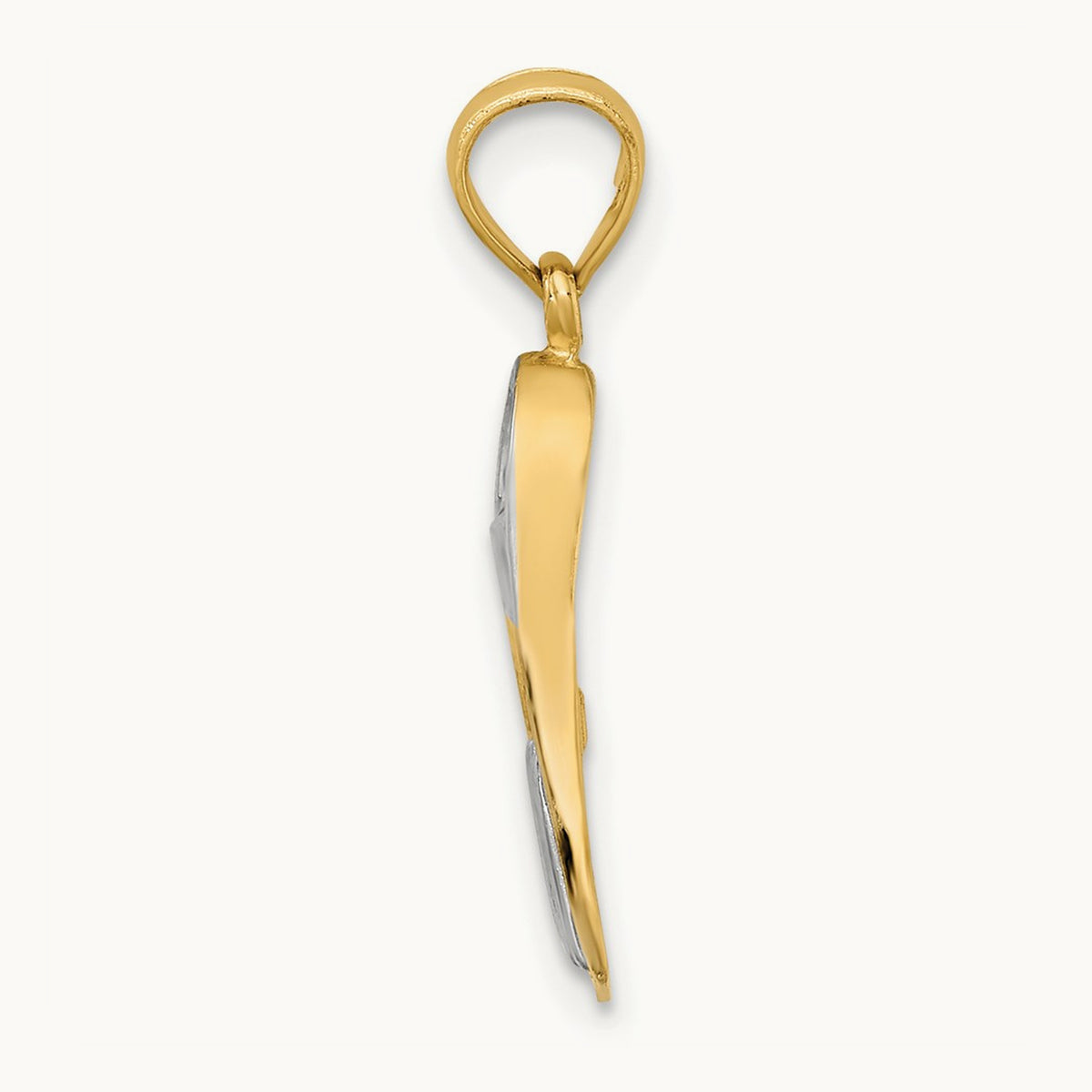 3-D Scuba Flipper Charm — 14K Two-Tone Gold, 21.6mm