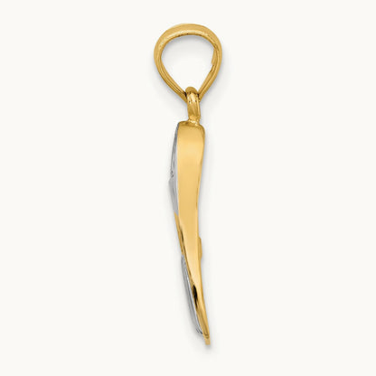 3-D Scuba Flipper Charm — 14K Two-Tone Gold, 21.6mm
